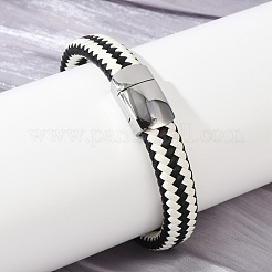 Braided Microfiber Leather Cord Bracelets for Wome Men&nbsp;BJEW-D304-07P-02