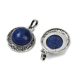 Dyed Natural Lapis Lazuli Half Round Pendants&nbsp;PALLOY-R159-01AS-09