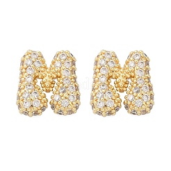 Brass Micro Pave Cubic Zirconia Stud Earrings&nbsp;EJEW-Z091-04G-M