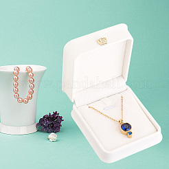 2Pcs PU Leather Necklace Pendant Gift Boxes&nbsp;LBOX-CL0001-01