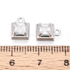 Brass Micro Pave Cubic Zirconia Pendants&nbsp;KK-T071-46P