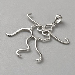 1Pc 925 Sterling Silver Pendant Cabochon Settings&nbsp;STER-BC0002-72P