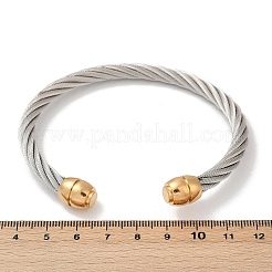 304 Stainless Steel Cuff Bangles&nbsp;BJEW-M136-01B-PG