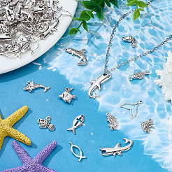 96Pcs 12 Styles Tibetan Style Zinc Alloy Pendants&nbsp;TIBEP-ME0001-15