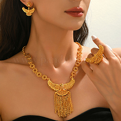 Luxury Brass Eagle Tassel Earrings & Necklaces & Rings Sets for Wedding and Formal Occasions&nbsp;NP5518