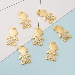Brass Micro Pave Grade AAA Cubic Zirconia Links&nbsp;X-ZIRC-O022-18G-A-NR