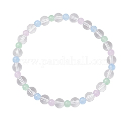 4Pcs 4 Colors Natural Dyed Malaysia Jade & Synthetic Quartz Crystal Round Beaded Stretch Bracelet Sets for Women&nbsp;BJEW-JB12253