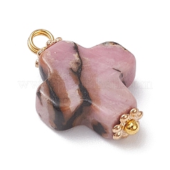 6Pcs 6 Styles Natural Green Aventurine & Red Jasper & Rose Quartz & Rhodonite & Quartz Crystal & Tiger Eye Pendants&nbsp;PALLOY-JF04298