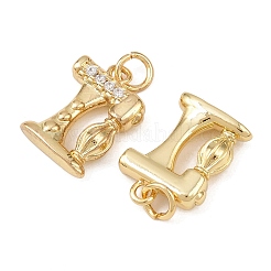 Brass Micro Pave Cubic Zirconia Pendants&nbsp;KK-G544-42G