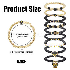 9Pcs 9 Styles Handmade Polymer Clay Heishi Beads Stretch Bracelets&nbsp;BJEW-WH0012-101B