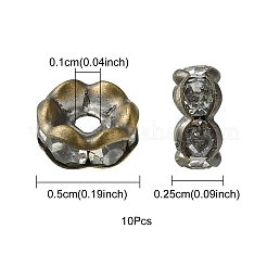 Brass Rhinestone Spacer Beads&nbsp;RB-YW0001-05A-01AB