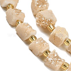Electroplated Natural Druzy Agate Beads Strands&nbsp;G-G289-01D