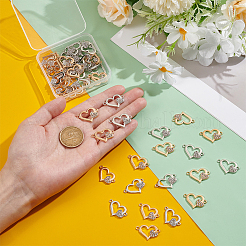 48Pcs 2 Colors Alloy Rhinestone Links/Connectors&nbsp;FIND-UN0016-40