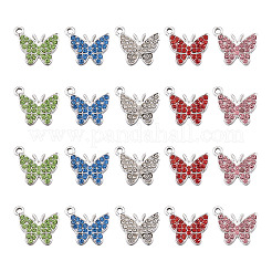 30Pcs 5 Colors Zinc Alloy Butterfly Jewelry Charms&nbsp;FIND-TA0001-61