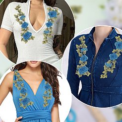 Flower Embroidery Sewing Fiber&nbsp;DIY-WH0888-894