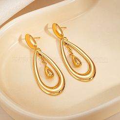 304 Stainless Steel Stud Dangle Earrings&nbsp;WGFEC34-01