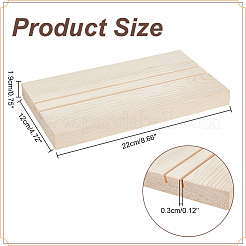 2 Slots Rectangle Wood Earring Display Card Stands&nbsp;EDIS-WH0031-19