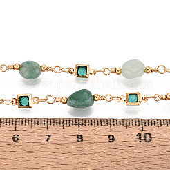 Handmade Brass Glass Square Link Chains&nbsp;CHC-T017-02