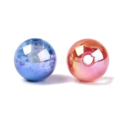 UV Plating Two Tone Color Opaque Resin Beads&nbsp;RESI-Q233-12MM-01