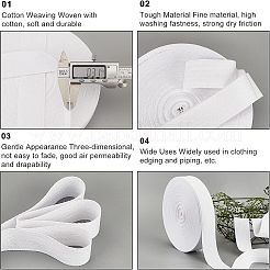 Cotton Cotton Twill Tape Ribbons&nbsp;OCOR-WH0057-30F-01