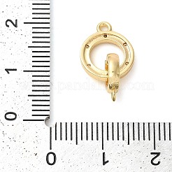 Brass Micro Pave Clear Cubic Zirconia Fold Over Clasps&nbsp;KK-G505-12G