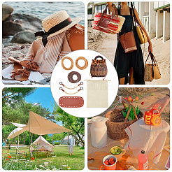 DIY Women's Plastic Rattan Woven Handbag Set&nbsp;DIY-WH0033-25