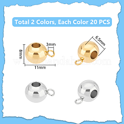 40Pcs 2 Colors Ion Plating(IP) 304 Stainless Steel Tube Bails&nbsp;STAS-UN0055-88