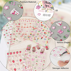 5Pcs 5 Style PET Plastic Decorative Sticker&nbsp;MRMJ-SP0001-25