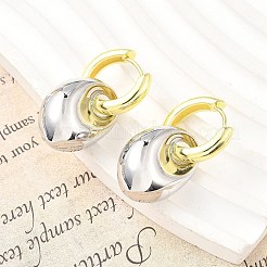 Nuggets Brass Hoop Earrings for Women&nbsp;EJEW-U057-06B-04GP
