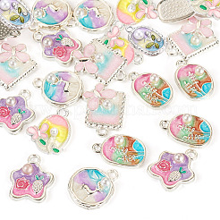 24Pcs 6 Styles Alloy Enamel Pendants&nbsp;ENAM-TA0003-27