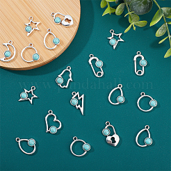 54Pcs 9 Style Alloy Resin Pendants&nbsp;FIND-PH0006-15