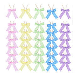 50Pcs 5 Colors Polyester Bowknot Gift Box Packing Decorations&nbsp;HJEW-PH02112