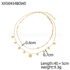 304 Stainless Steel Double Layer Necklaces&nbsp;STAS-OY016-76G