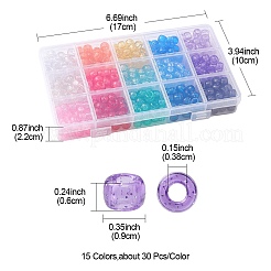 450Pcs 15Colors Transparent Plastic Beads&nbsp;KY-YW0001-49