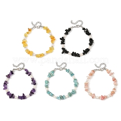 Natural Mixed Stone Chip and Potato Cultured Freshwater Pearl Beaded Bracelets for Women&nbsp;BJEW-JB14280