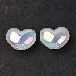 UV Plating Rainbow Iridescent Acrylic Beads&nbsp;OACR-H015-02