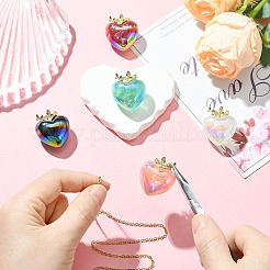 5Pcs 5 Colors Alloy Resin Pendants&nbsp;RESI-CJ0004-90