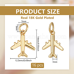 16Pcs Brass Charms&nbsp;ZIRC-BC0001-28G