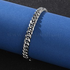 304 Stainless Steel Cuban Link Chain Bracelets for Men&nbsp;BJEW-Z081-01P-02