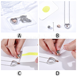1Pc 304 Stainless Steel Heart Pendant Urn Ashes Necklaces&nbsp;NJEW-CN0001-19RGP