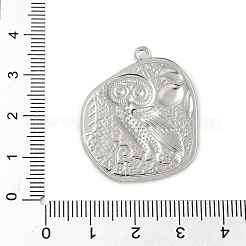 304 Stainless Steel Ancient Coin Owl Pendants&nbsp;STAS-S186-02P
