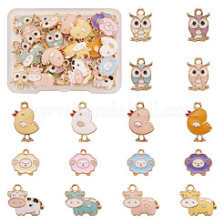 32Pcs 4 Style Alloy Enamel Pendants&nbsp;ENAM-BT0001-14