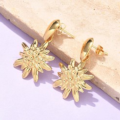 Flower 304 Stainless Steel Dangle Stud Earrings&nbsp;EJEW-C142-03G
