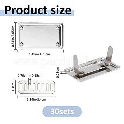 30 Bags Zinc Alloy Blank Rectangle Label Tags&nbsp;FIND-FH0017-74P
