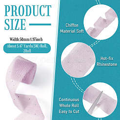 2Rolls Polyester Hot-fix Rhinestone Raw Edges Ribbon&nbsp;OCOR-TA0003-95C