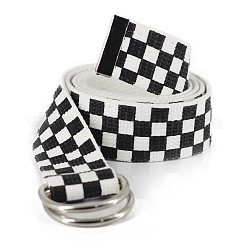 Tartan Pattern Cloth Chain Belt with Alloy Clasp for Women&nbsp;GUQI-PW0001-234B