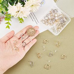 40Pcs 4 Style 304 Stainless Steel Circle Ring Stud Earring Findings&nbsp;STAS-UN0047-07