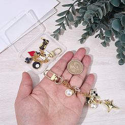 2Pcs 2 Styles Alloy Enamel Pendant Decorations&nbsp;HJEW-BM0001-46C