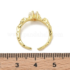 Brass Micro Pave Cubic Zirconia Cuff Open Rings&nbsp;RJEW-C163-20G
