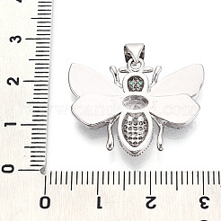 Brass Micro Pave Clear Cubic Zirconia Pendants&nbsp;KK-N268-61P